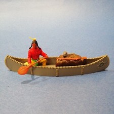 TIMPO TOYS  Indianer Kanu Boot grau Indians Wild West Canoe grey