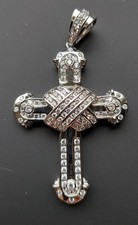 SCHMUCK ANHÄNGER MASSIV GROß KREUZ STERLING SILBER 925