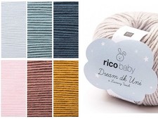 RICO BABY DREAM DK UNI Babygarn Babywolle Stricken Häkeln (50g, Farbauswahl)