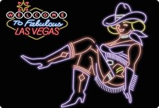 Blechschild 20x30cm gewölbt Welcome to the fabulous Las Vegas Neon Style Deko Ge