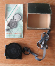 Altes Kompass Freiberger Präzisionsmechanik mit Beschreibung DDR um 1960