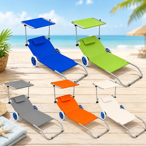 Strandliege mit rädern - mit,