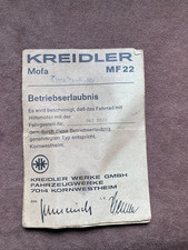 Betriebserlaubnis Kreidler MF 22 1979 Original