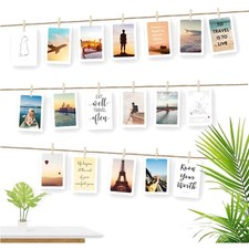 Vielseitiges 3m Fotoleine Set: Kreativ Dekorieren mit Holzklammern und Nägeln