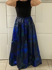 Aidan Mattox * Abendkleid * oben schwarz mit Taftrock blau grün * 38 *NP 498,00€