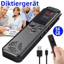 Tragbar Digital Diktiergerät Aufnahmegerät MP3 Audio Sound Voice Recorder 64GB