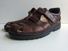 Finn Comfort Sandalen Herren Braun Leder Gr. 43 UK 9 Halboffen