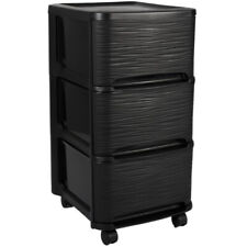 Rollcontainer Schubladenturm  Schubladenschrank rollbar 3 Schubladen schwarz