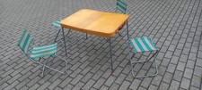 Camping Tisch mit 2 Stühlen 2 Hockern Koffer Set vintage DDR