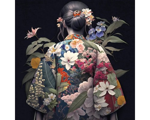 Leinwandbild geisha 40x40 cm - v,