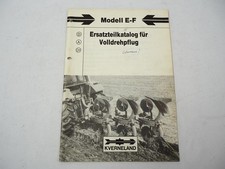 Kverneland Modell E F Volldrehpflug Ersatzteilliste Ersatzteilkatalog ab 1983