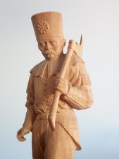 Bergmann Erzgebirge Holz, Handarbeit, geschnitzt Natur unbehandelt ca. 50 cm