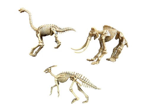 Mini skelett figuren dino - 3x,