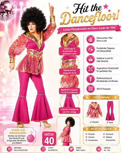 Disco kostüm damen 70er jahre - damen,