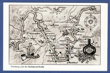 Würzburg und die Bocksbeutel-Straße, Weinstraße, Landkarte