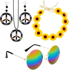 4 Stücke Hippie Kostüm Set