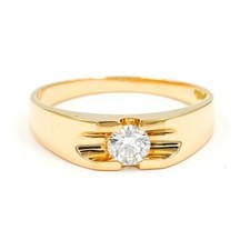 Bandring Herrenring mit Brillantsolitär 0,50ct. Scala in 18 Kt. 750 Gold 66 Top!