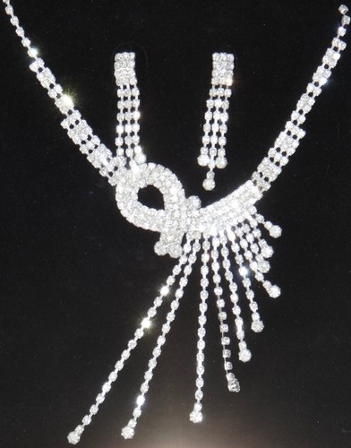 Halskette silber strass - ,