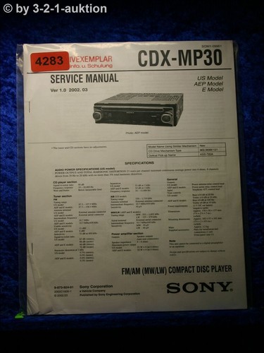 Sony service manual cdx mp30 - cdx,