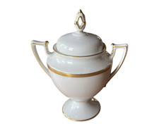 Zuckerdose mit Deckel  Iphigenie weiß mit Gold Königl. pr. Tettau