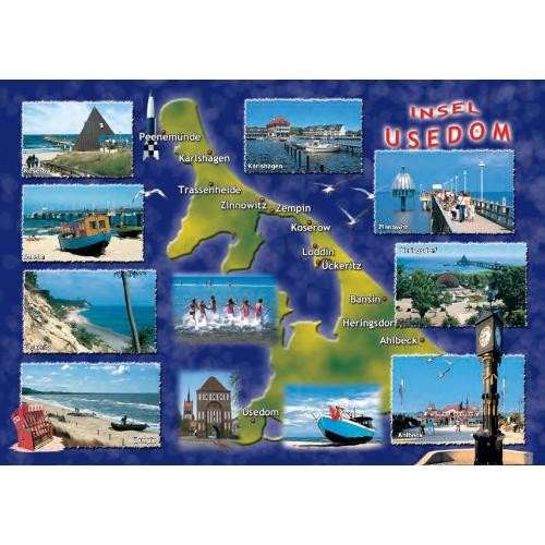 Insel usedom postkarte - insel,