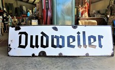 Uraltes Emaille Bahnhofsschild DUDWEILER / Saarland um 1915 ca 200 x 60 cm