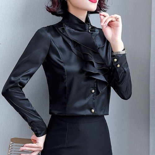 Damen kunstseide satin hemd - damen,