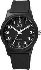 Q&Q by Citizen Uhr 10 Bar Wasserdicht Schwarz Silikonband Superluminova
