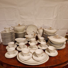 Mitterteich Bavaria Kombiservice Elfenbein Goldspitze Porzellan 86 Tlg.