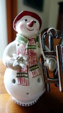 Villeroy & Boch Schneemann mit Schlitten, Teelicht, RAR