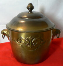 Alter Bowle Deckel-Topf,  Messing, verziert, für Deko o.ä.