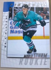 Marco Sturm Rookie Card - San Jose Sharks - Pinnacle Be A Player 1997-98 NHL