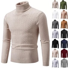 Herren Sweater Winter Warm Pullover Pulli Rollkragen Lose Strickpullover Jumper