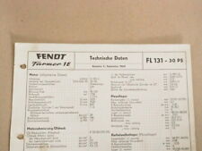 Fendt Farmer 1E FL 131 Werkstatt Einstellwerte Technische Daten 1969