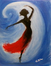 Abstract Woman Silhouette Wave