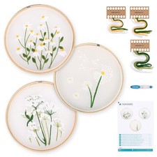 Garn Blumen DIY 3er Stickset
