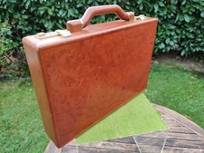 Aktenkoffer aus Holz mit Zahlenschloss --sehr gepflegt-- Wurzelholz Koffer -RAR-