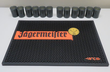 Jägermeister Barmatte Abtropfmatte Groß ca. 44 cm x 29 cm + 12x 2cl Shot Becher