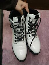Weiße Winter Boots Glänzend schnürboots Graceland Stiefel Größe 39