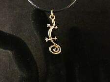 Eidechse Anhänger mit Kette 24 Karat Vergoldet Gecko Echse Charm Tier Gold Deko
