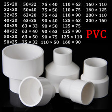 PVC Reduzierung Wasserrohr Fitting Muffe Verbinder Kleber Adapter 20mm bis 200mm