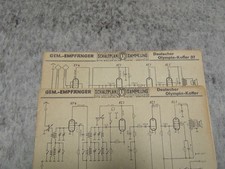 2x Gem.-Empf. Sammelkarte Schaltplan für Olympia Koffer und 37  Röhrenradio