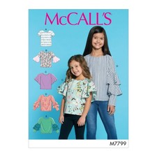 Schnittmuster McCall's  , M7799 - Kindershirt, Bluse - Gr. 134 - 164,  CHJ
