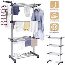 Turm Wäscheständer Rollbar Turmtrockner Kleiderständer Klappbar 74x64x170cm