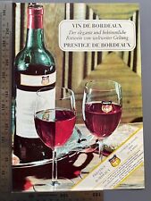 Vin De Bordeaux Rotwein Prestige De Original 1965 Vintage Werbung Reklame advert