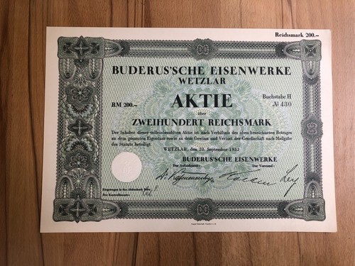 Historische aktie 1933 - historische,