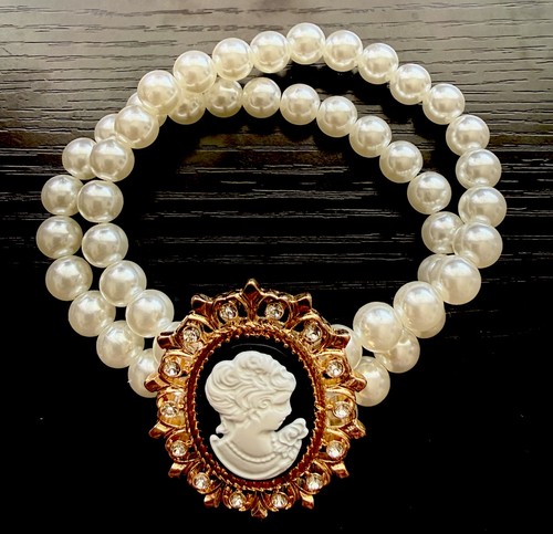 Vintage cameo perlenarmband - vintage,