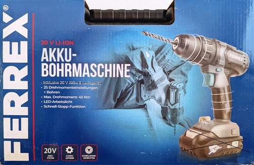Ferrex akku bohrmaschine - bohrmaschine, 20v