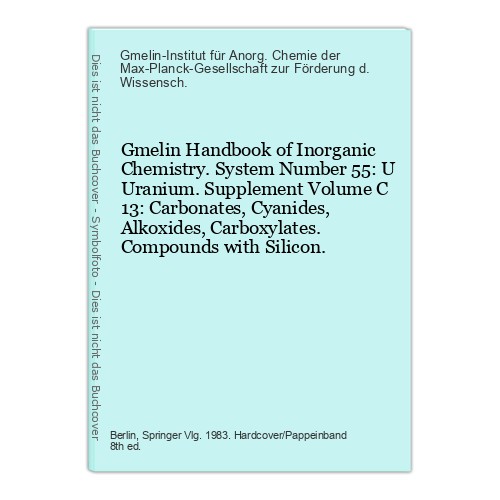 Gmelin handbook inorganic - gmelin, of