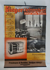 altes Werbeplakat Sieger-Heizungsherd heizt alle Räume -Werbung Plakat 33,5x49cm